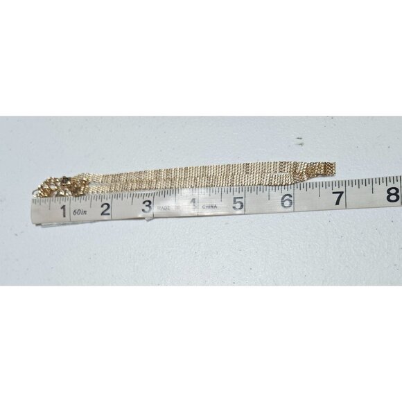 Elegant Mesh Chain Bracelets Rose Gold Silver and Gold Tone Set Of 3 Adjustable - Picture 9 of 9